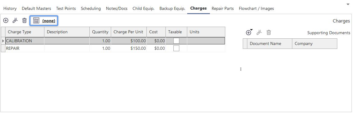 Assigning Charge Template