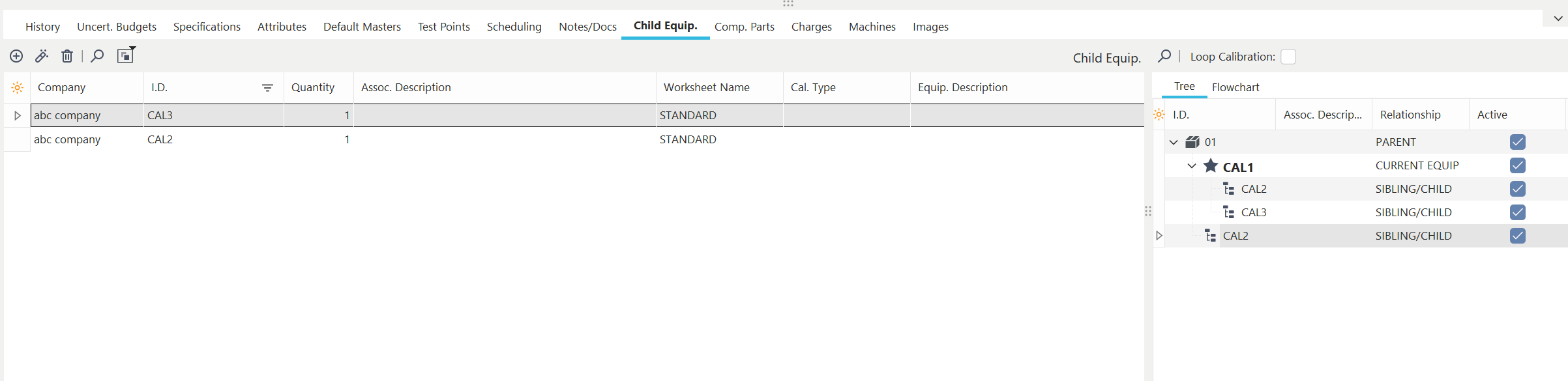 Child Equipment Dialog/Tab