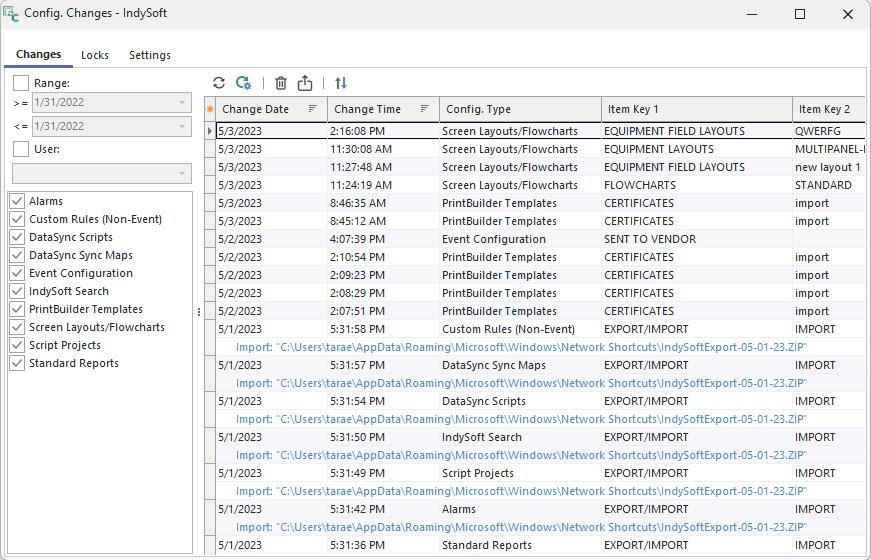 Config 2023-05-03 at 5.06.50 PM. Changes - IndySoft &amp; IndySoft - INDYSOFT (Session_ #134428)