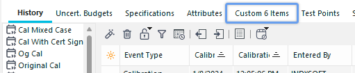 Equipment View - Locate Custom 6 Items Tab