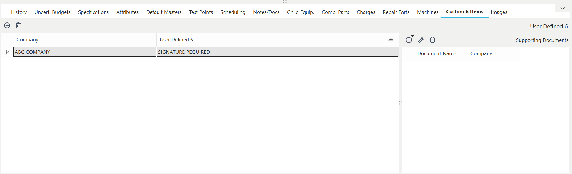 Machines Dialog/Tab
