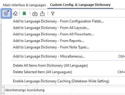 Add to Dictionary - Menu