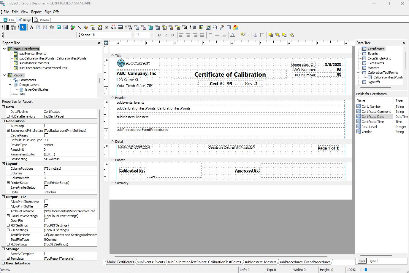 Report Designer - Template