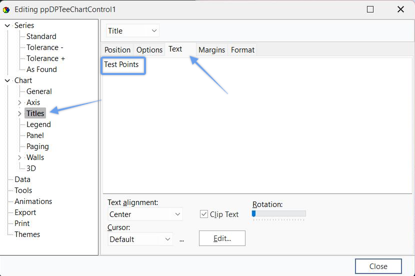 TeeChart Control - Editing Chart Title