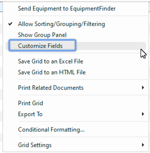 Example - Customize Fields for Grid