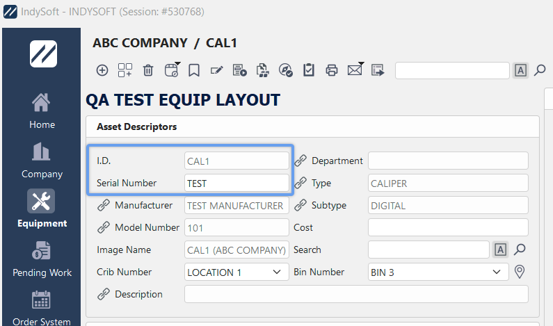Default Equipment Labels