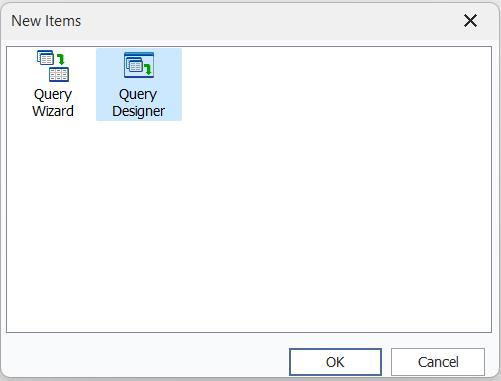New Query Designer