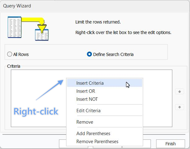 Query Wizard - Limit Rows Returned