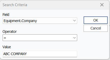 Query Wizard - Adding Search Criteria