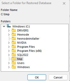 Select a Folder for Restored Database & IndySoft-SingleUser 2023-05-12 at 10.50.46 AM
