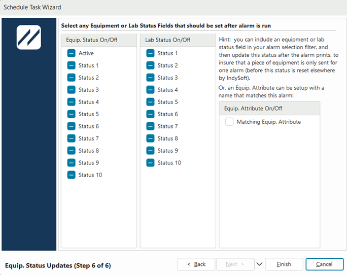 IndySoft Alarm Service - Equipment Status Update