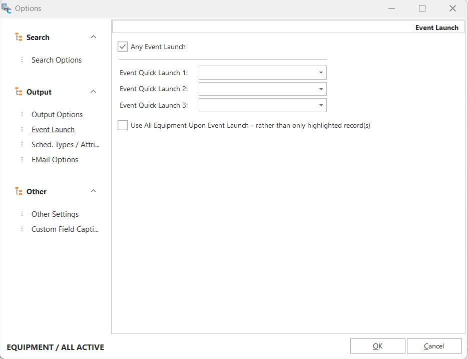 Additional Options - Event Launch