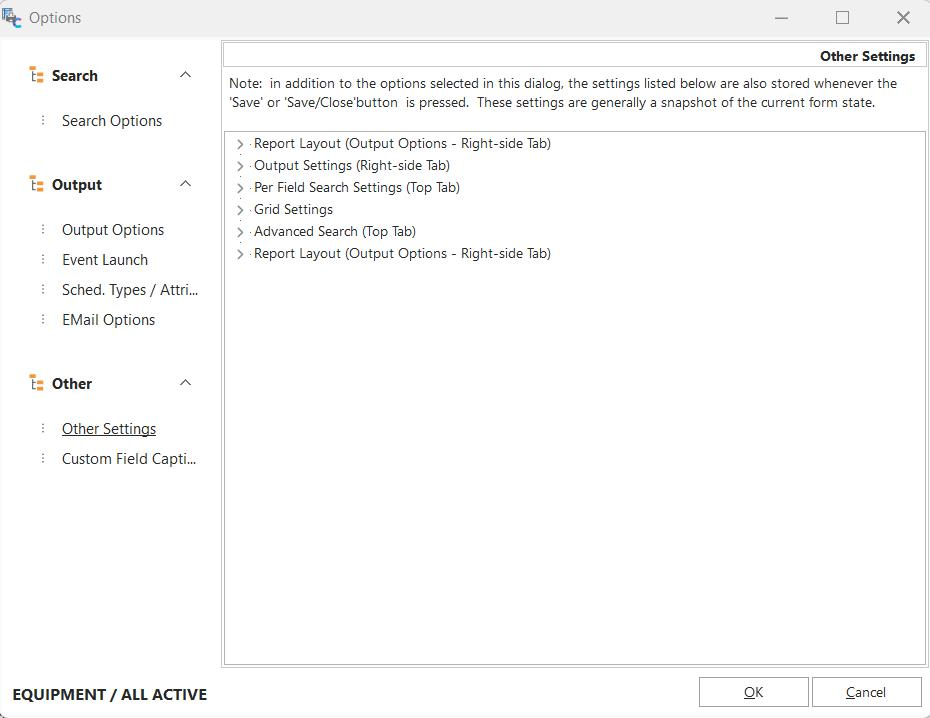 Additional Options - Other Settings