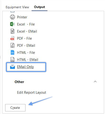 Output Tab - Email Only