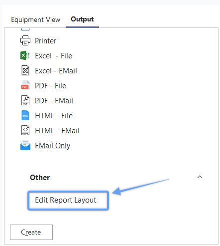 Edit Report Layout Hyperlink