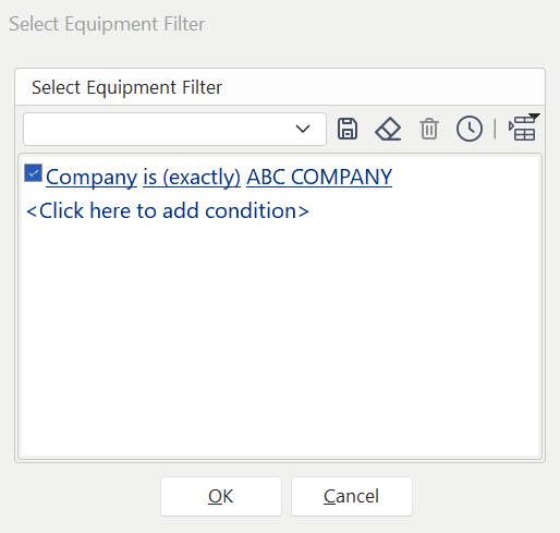 Setup Equipment Filter