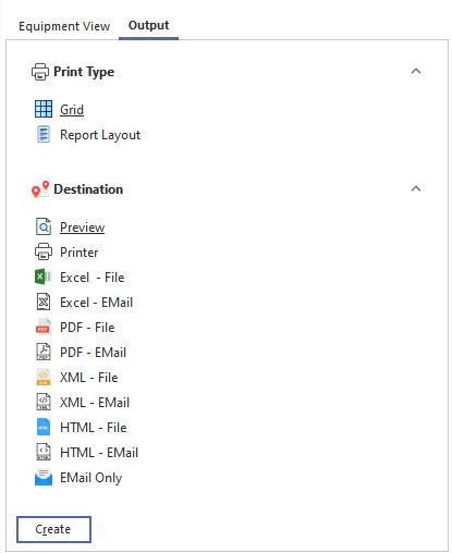 Report Output Tab