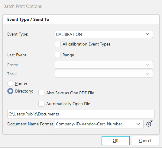 Print Options Dialog