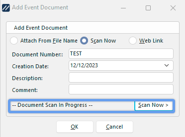 Event Document - Scan Now