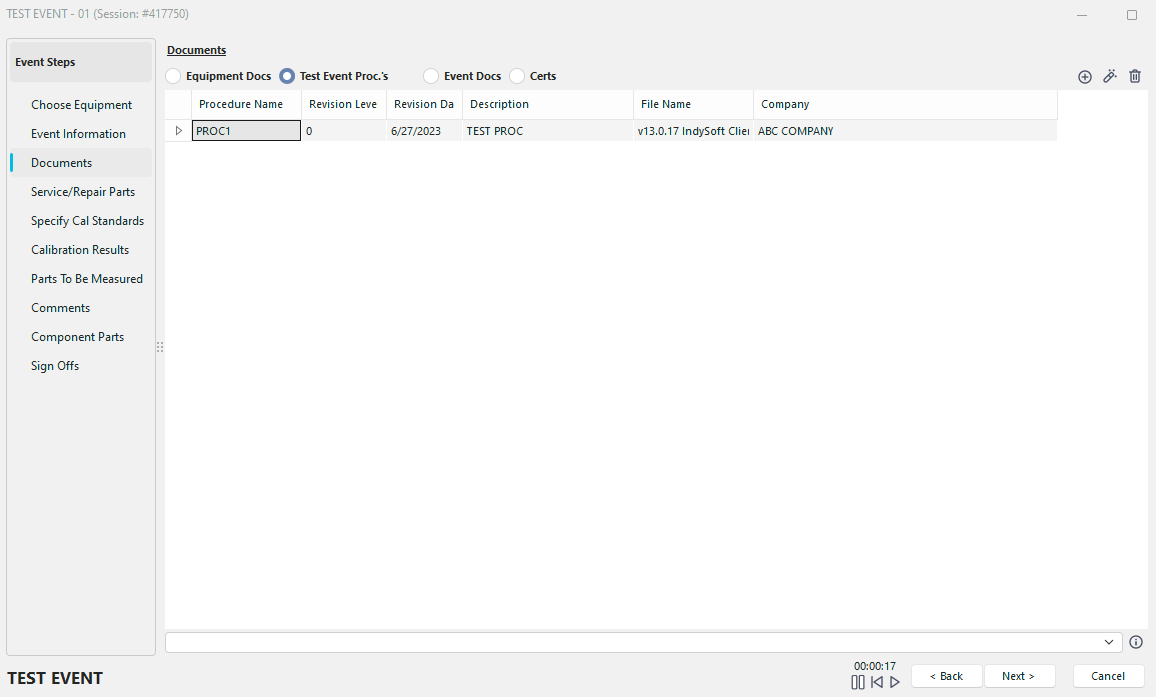 Event Steps - Documents