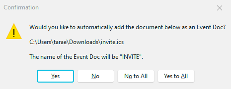 Adding Documents: New Confirmation Dialog