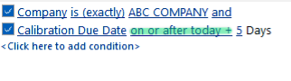 Example - Date Field Search Criteria