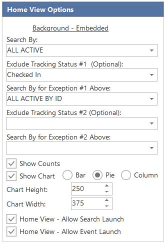 Home View Options - Options Tab