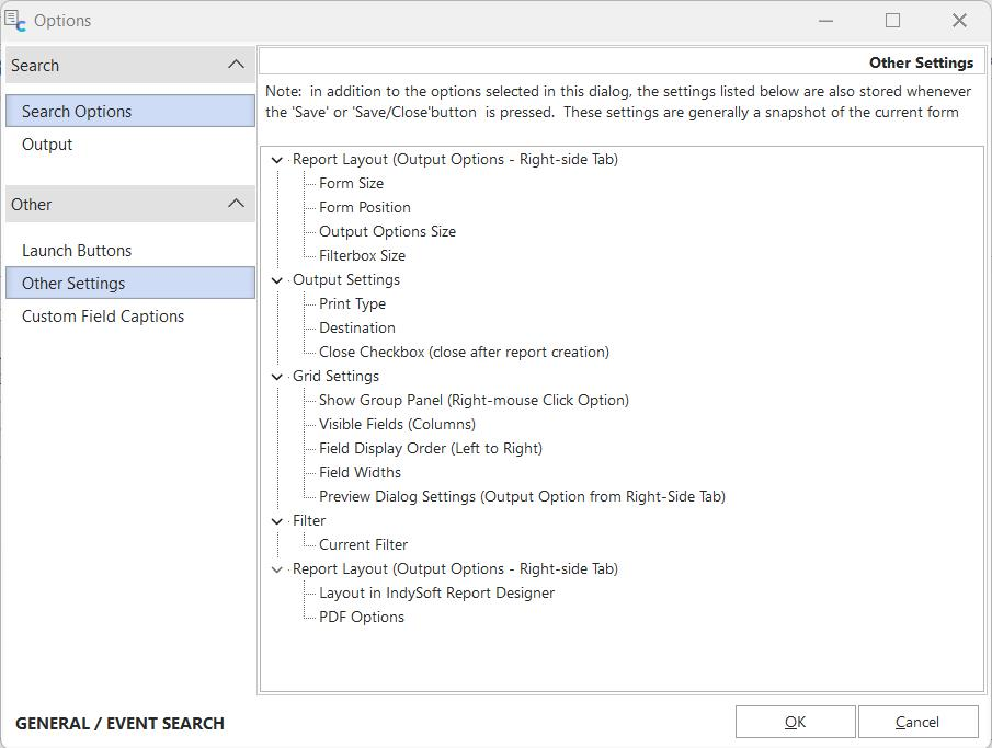 Additional Options - Other Settings