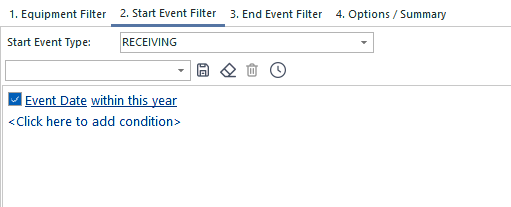 History Time Difference - Step 2. Start Event Filter