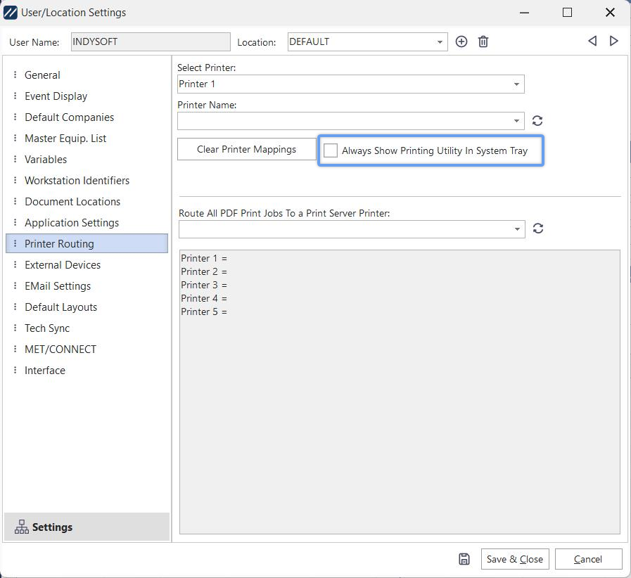 Always Show Printing Utility In System Tray