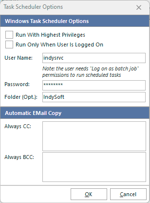 Task Scheduler Options