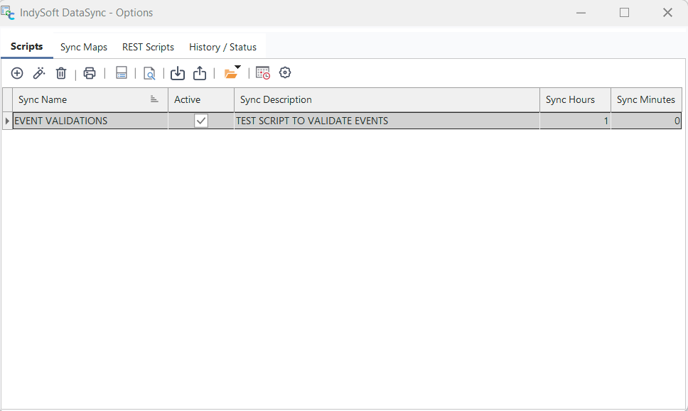 Sync - Setup Tab