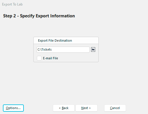 Export File Destination