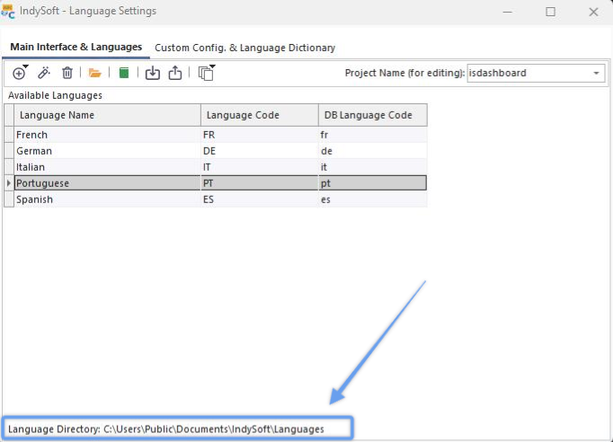 Language Directory Location