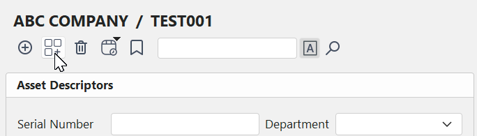 Create new Equipment from Template - Dashboard View
