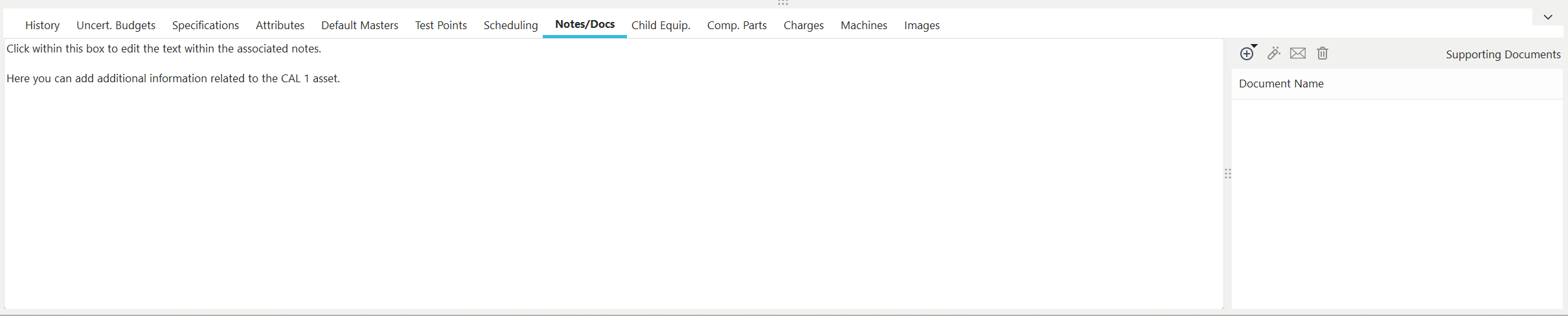 Notes and Documents Tab/Dialog