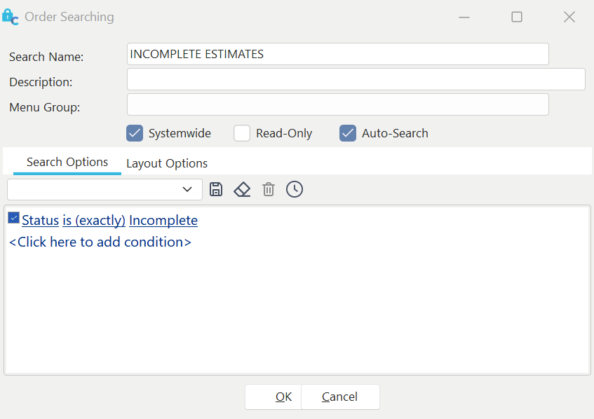 Order Searching - Custom Search By Setup