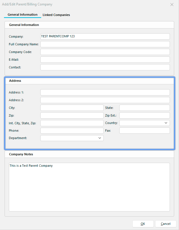 Parent/Billing Company - Step 3 of 3