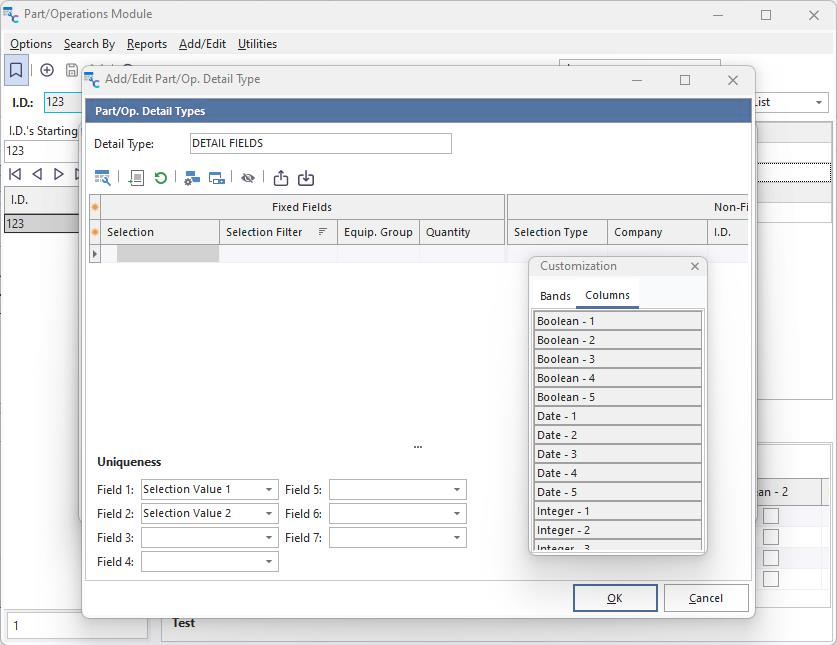 Add/Edit Detail Types...Customize Fields