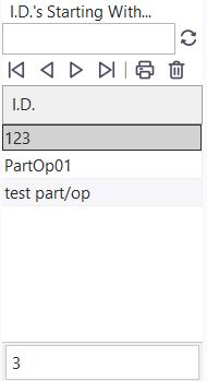 Part/Operation ID. Search Group