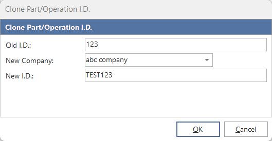 Clone Part/Operation ID