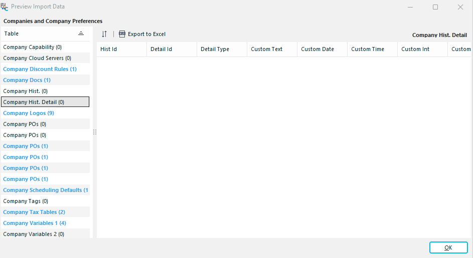 Preview Import Data