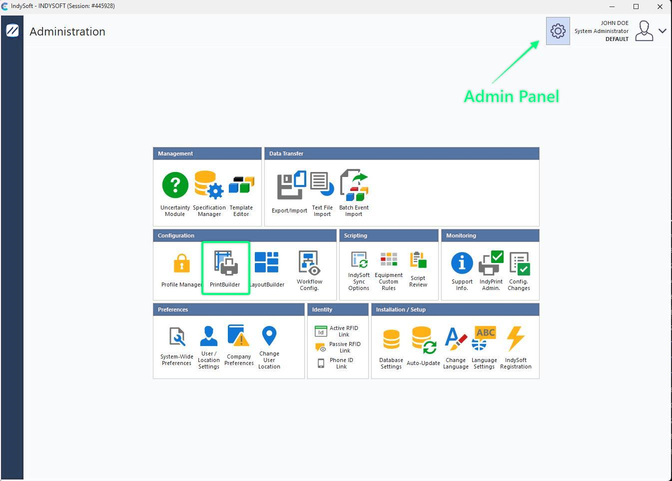 Locate PrintBuilder from the Home screen