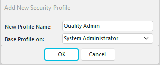 Add New Security Profile Dialog