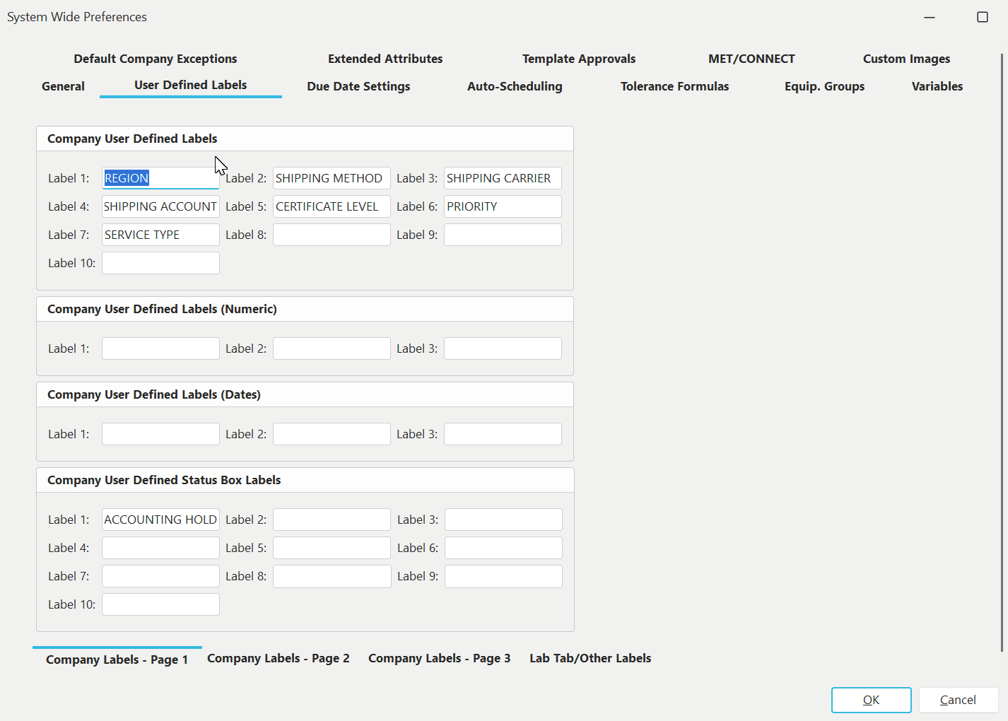 System-Wide Preferences Example - Setting REGION custom field