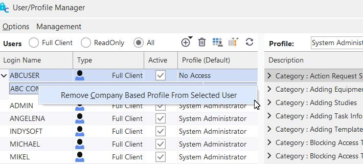 Remove Company Based Profile