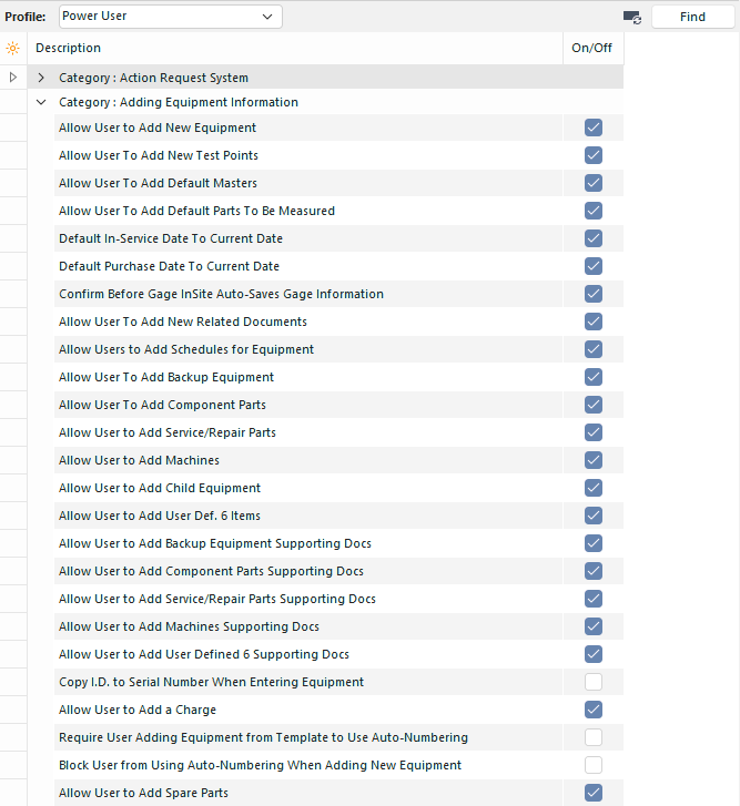Compare Default Profile Settings