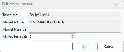 Edit Maintenance Interval Dialog