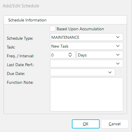 Add/Edit Task Schedule Dialog