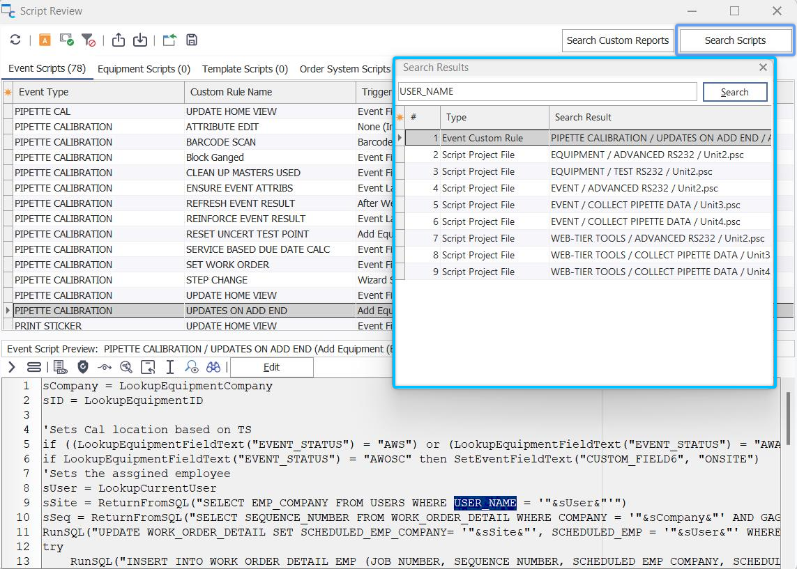 Searching Scripts